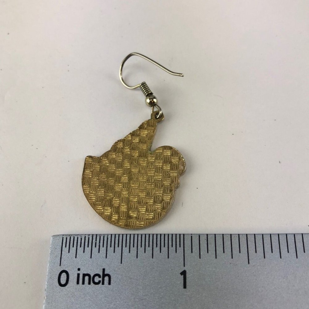 Vintage Avon Cloisonne Earrings Enamel Swans Gold-Tone - Picture 3 of 3